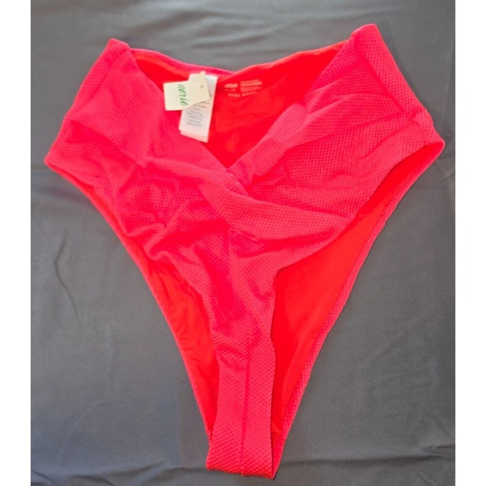 Aerie Orange High Cut Cheeky Swim Bathing Bottom Sizes XS New $34.95